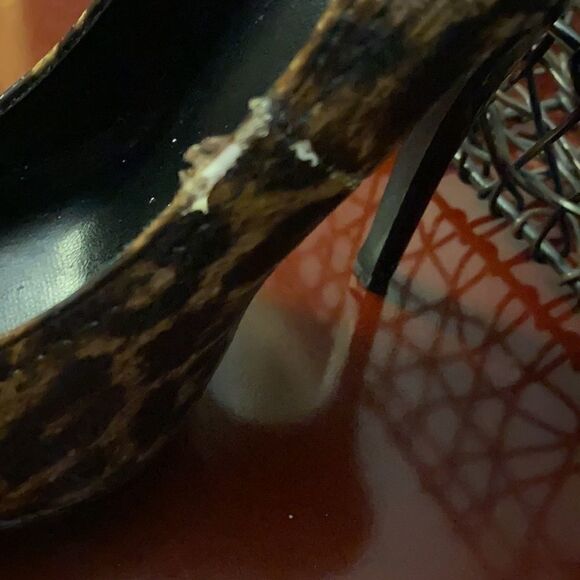 🎁🎁Paprika platform leopard print and black leather. - Picture 5 of 8